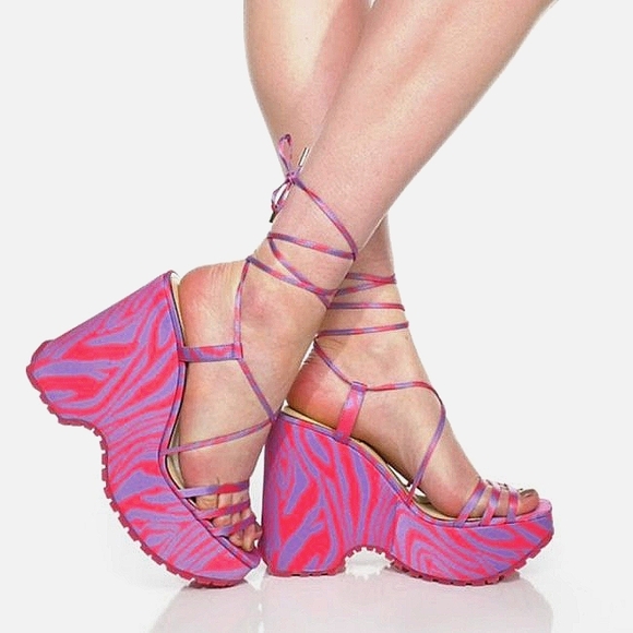 New w/o Box Jessica Simpson Damazy Platform Strappy Wedge Dress Sandals Size 8.5 - Picture 9 of 9